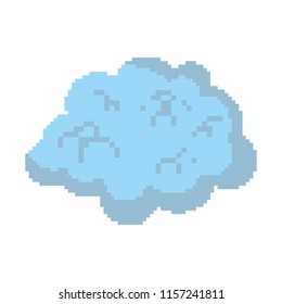 pixelated nature fluffy cloud icon