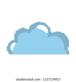 pixelated nature fluffy cloud style