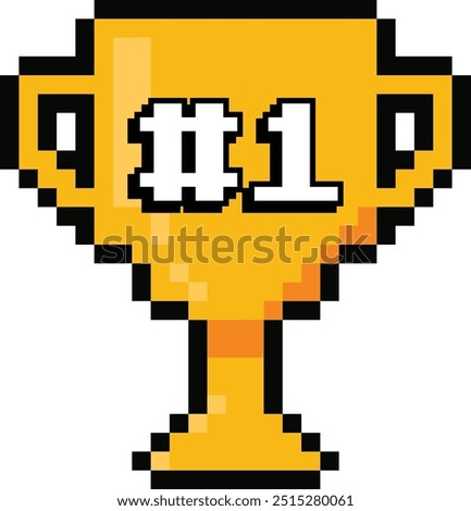 Pixelated Number One Trophy Champion
