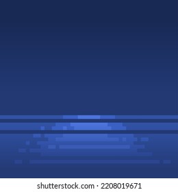 Pixelated Ocean with Relection Light Template, Clear Night 