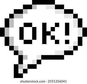 A pixelated OK sign with a white background