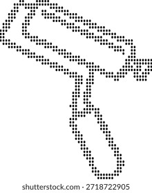 Rolo de tinta pixelated com alça e detalhe de cadeia pintura de casa melhoria