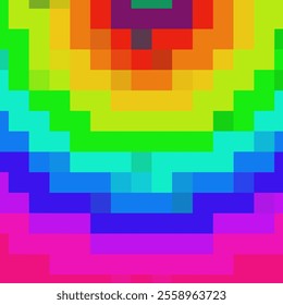 Pixelated perfection in rainbow of color as a visual symphony, a beauty in every detail.Every shade holds a story. This image is a testament to the power of color to uplift and inspire. 