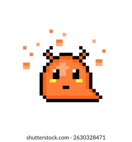 A pixelated picture of a fire slime monster