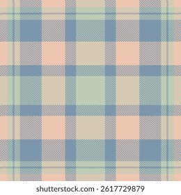 Pixelated plaid pattern with soft, pastel hues. A versatile, repeating backdrop for digital designs, websites, textiles, or crafting projects. Timeless  stylish.