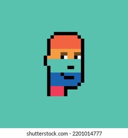 Pixelated Portrait Of A Man In Rainbow Colors