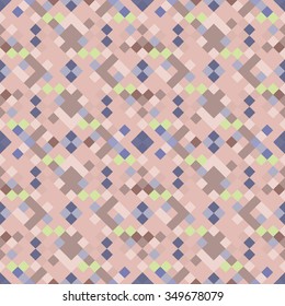 pixelated post-baltic wallpaper - vector seamless pattern, based on diagonal baltic ornaments