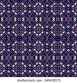 pixelated post-baltic wallpaper - vector seamless pattern, based on diagonal baltic ornaments