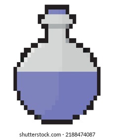 pixelated potion design over white