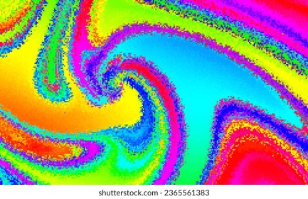 Pixelated psychedelic background. Moire overlapping effect. Vector image.