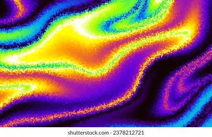 Pixelated psychedelic background. Moire overlapping effect. Vector image. Glitch texture