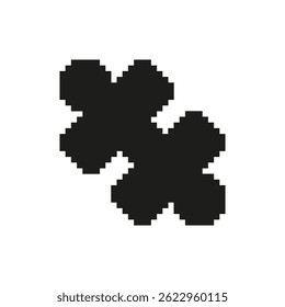 Pixelated Puzzle Icon. Symbol of Logic, Connection, and Problem Solving. Isolated Vector Illustration.