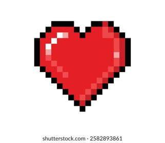 Pixelated red heart icon. heart Pixel art Icon