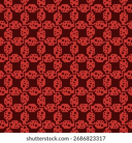 Cadena geométrica de repetición pixelada y diseño detallado del patrón inconsútil del círculo