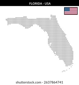 A pixelated representation of Florida's outline