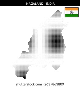 Pixelated representation of Nagaland in India