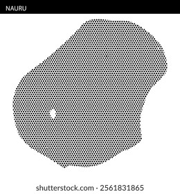 A pixelated representation of Nauru's outline is shown, featuring the country's name at the top in a clear and bold font.