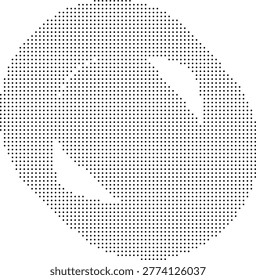A pixelated retro halftone dotted dither monochrome circle pattern in minimalist abstract vintage style ideal for graphic poster sticker icon printable texture art and vector retrostyle designs