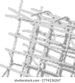 A pixelated retro halftone dotted dither illustration of Washington state in monochrome minimalist vintage vector style ideal for iconic geography political map graphic and poster designs with a retrostyle aesthetic