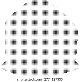 A pixelated retro halftone portrait made of dotted dither patterns in monochrome vintage style ideal for abstract graphic minimalist posters and dotpattern art or stencil icons as a vector