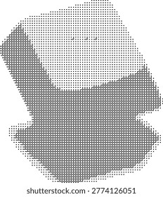 A pixelated retro halftone portrait using dotted dither technique in monochrome blackwhite style ideal for minimalist artwork poster or printable vector graphic with vintage halftoning effect