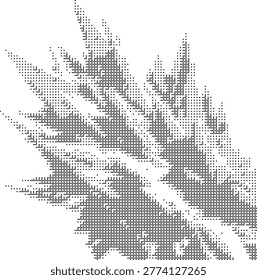 A pixelated retro portrait created with halftone dotted dither technique in monochrome vintage style featuring a dotpattern resembling an abstractface. Ideal for minimalist retrodesign projects needing a digitalart oldschool aesthetic with a ...