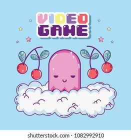 Pixelated retro videogame scenery