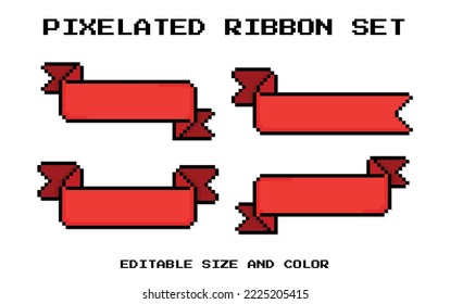 Pixelated Ribbon Set - Pixel Illustration