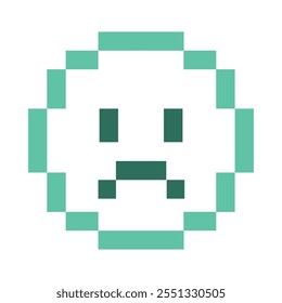pixelated sad emoji expression isolated