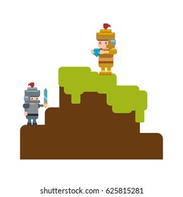 Pixelated scenery videogame