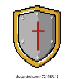 pixelated shield game icon