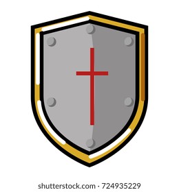 Pixelated Shield Game Icon Stock Vector (Royalty Free) 724935229 ...