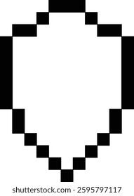 pixelated shield icon for protection