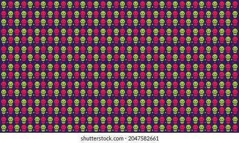 Pixelated skull pattern design for halloween and games background vector illustration 