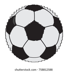 Pixelated soccer ball isolated on white background, Vector illustration