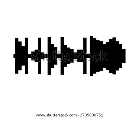 Pixelated Sound Waveform Graphic Representation.