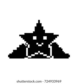 pixelated star with bush