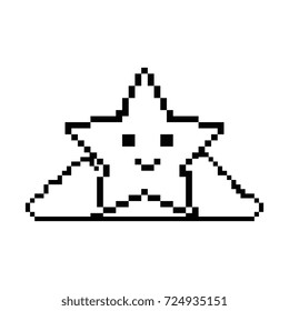 pixelated star with bush