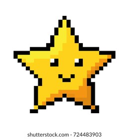 pixelated star kawaii icon