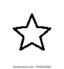 Pixelated star shape icon rating review for design award.