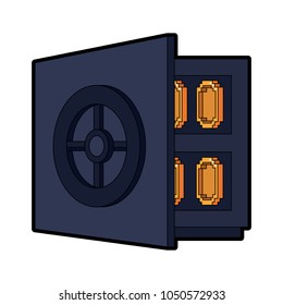 Pixelated strongbox open