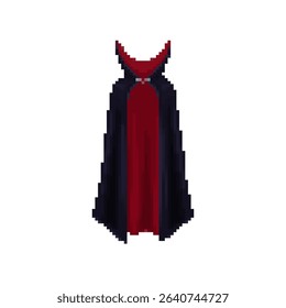 A pixelated superhero cape in striking red and blue hues, showcasing a mosaic art style.