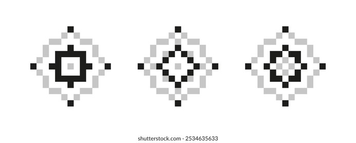 Pixelated target and aim icons for video games