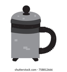 Pixelated teapot isolated on white background, Vector illustration