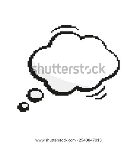 Pixelated Texting Message Blank Box Icon. Cloud Pixel Speech Bubble Message Dialogue for Text. 8 Bit Retro Style. Speech Bubble Cloud. Isolated Vector Illustration.