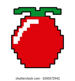 Pixelated tomato isolated