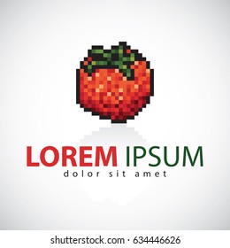 Pixelated tomato logo design