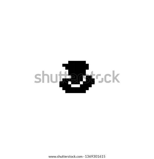 Pixelated Top Hat Emoji Icon Emoticon Stock Vector Royalty Free