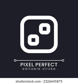 Pixelated transition effect white linear ui icon for dark theme. Filmmaking technology. Video software. Vector line pictogram. Isolated user interface symbol for night mode. Editable stroke