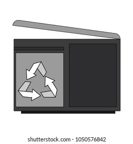Pixelated trash container